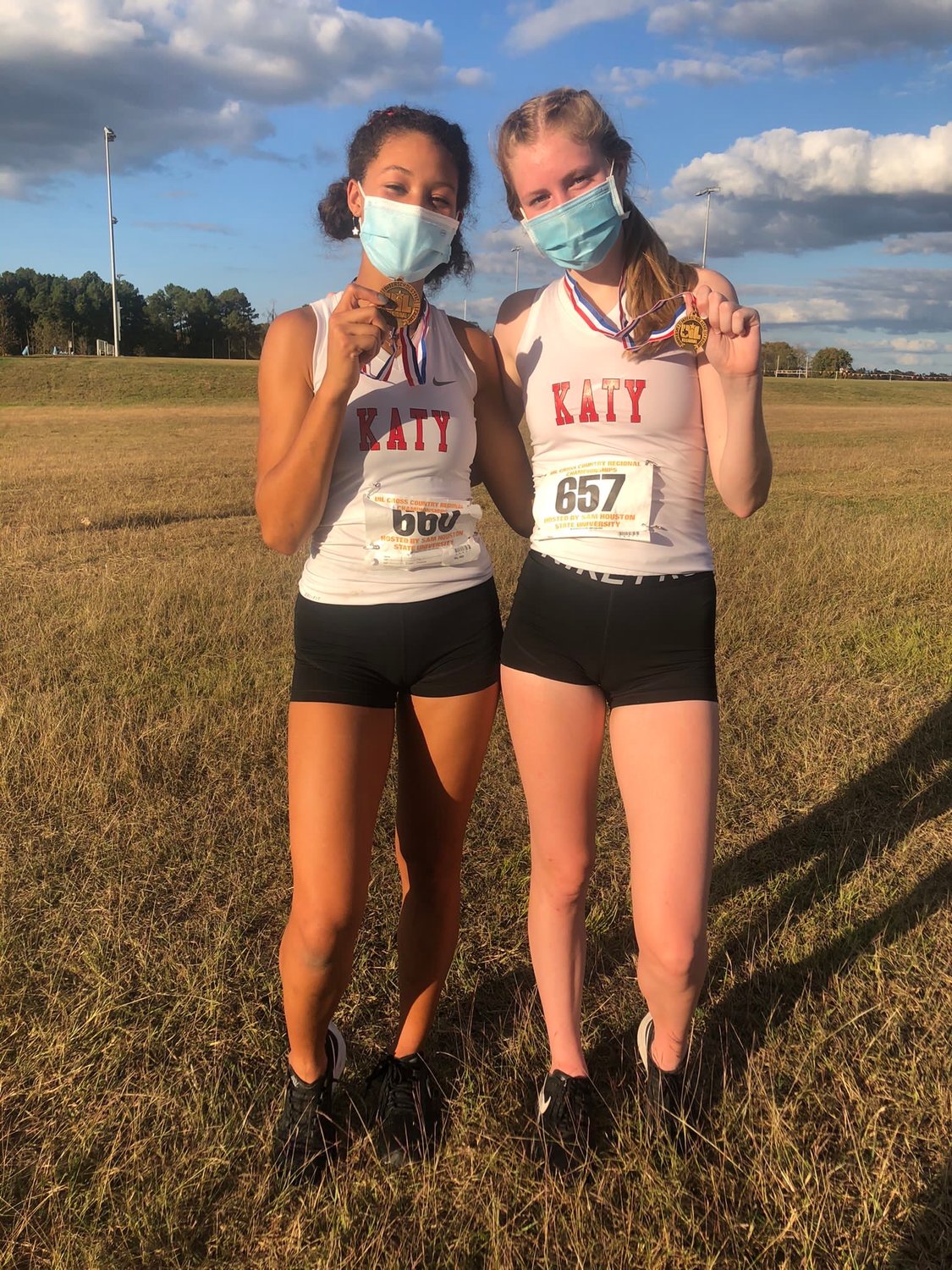Katy High’s Isabella Rubio and Maddy Hunter finished third and 10th, respectively, at the Region III-6A cross country championships on Tuesday to qualify for the state meet later this month.